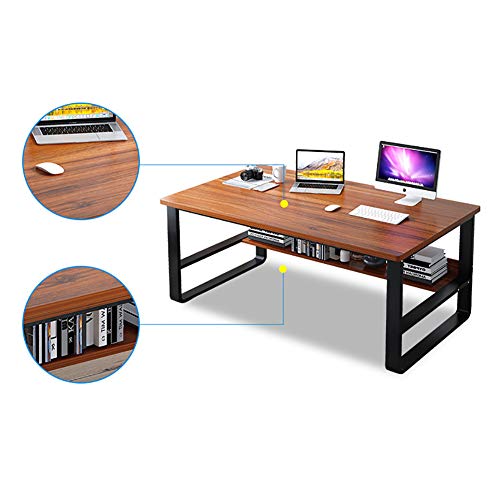 Computer Desk with Bookshelf,Sturdy Office Desk Modern Simple Table for Home Workstation,Notebook Writing Desk with Extra Strong Legs