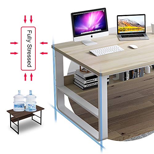 Computer Desk with Bookshelf,Sturdy Office Desk Modern Simple Table for Home Workstation,Notebook Writing Desk with Extra Strong Legs