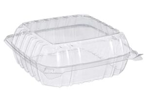 9 inches clamshell plastic clear hinged food storage containers 8.3x8.5x2.8 - pack of 200