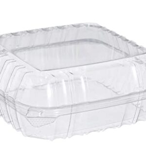 9 Inches Clamshell Plastic Clear Hinged Food Storage Containers 8.3x8.5x2.8 - Pack of 200