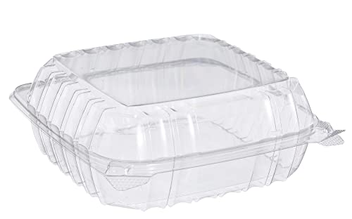 9 Inches Clamshell Plastic Clear Hinged Food Storage Containers 8.3x8.5x2.8 - Pack of 200