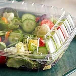 9 Inches Clamshell Plastic Clear Hinged Food Storage Containers 8.3x8.5x2.8 - Pack of 200