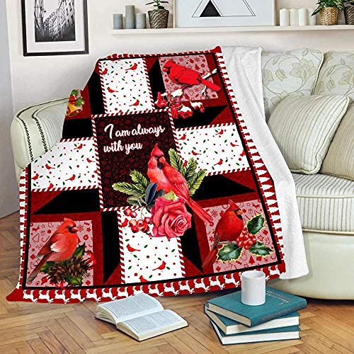 Valentine's Day Cardinals Birds Sherpa Blanket Super Soft Throw Fleece Warm Blanket for Bedroom Couch Sofa Living Room…