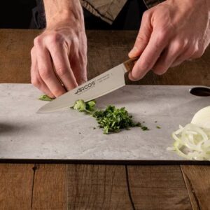 ARCOS Kitchen Knife 6 Inch Stainless Steel. Professional Kitchen Knife for Cooking. Ovengkol Wood Handle 100% natural FSC and 160 mm Blade. Series Nordika