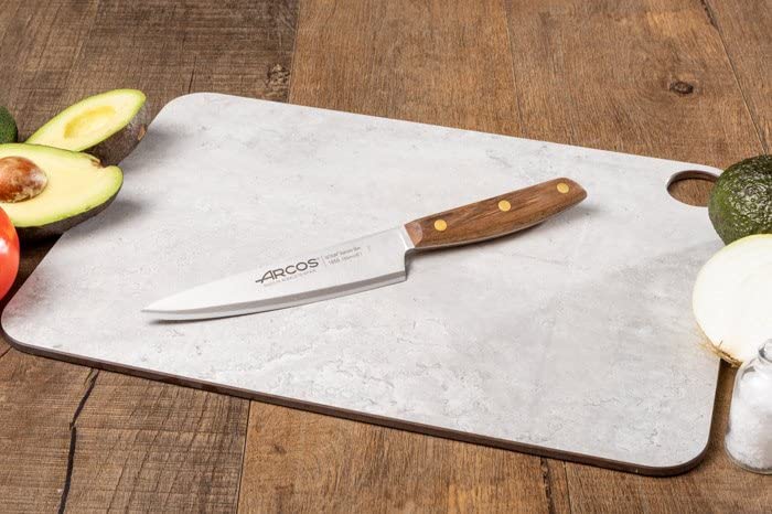 ARCOS Kitchen Knife 6 Inch Stainless Steel. Professional Kitchen Knife for Cooking. Ovengkol Wood Handle 100% natural FSC and 160 mm Blade. Series Nordika