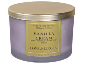 vanilla bean candle | vanilla scented candle | luxury soy & beeswax candles for home | 16 oz. large jar candle | holiday candles | warm vanilla candle