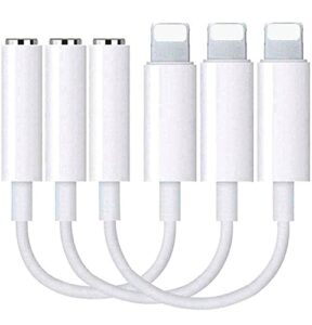 3 pack lightning to 3.5 mm headphone jack adapter, apple mfi certified veetone iphone audio dongle cable earphones headphones converter compatible with iphone 12/12 pro/11/11 pro/x/xr/xs/xs max/8/7