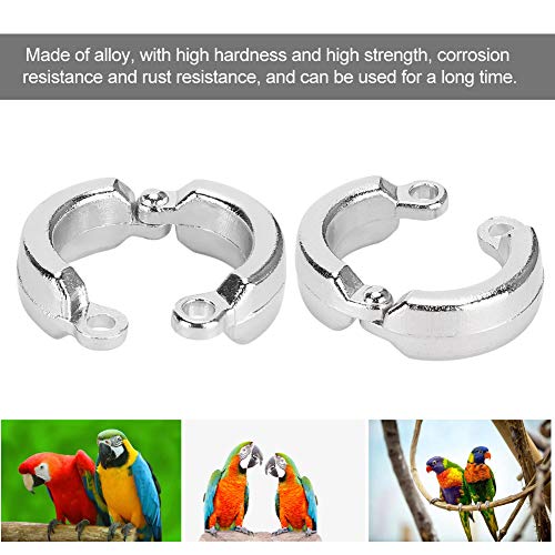 GLOGLOW Bird Foot Rings, 10Pcs Metal Bird Parrots Leg Ring Outdoor Fly Training Activity Opening Clip Accessories for Small Medium Large Birds Training