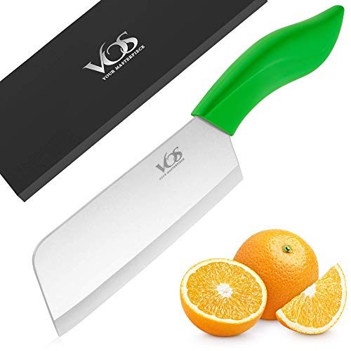 Vos Ceramic Knives Chef 8 Inch and Cleaver Knife 6.5 Inches Bundle