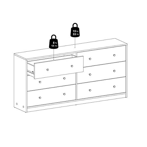 Tvilum 6 Drawer Double Dresser, Truffle Gray