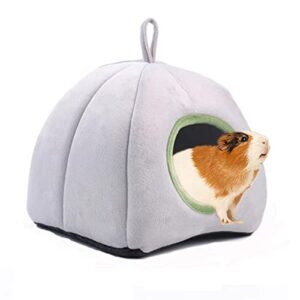 FOUUA Guinea Pig Bed, Hedgehog Hamster Hideout Warm House with Bed Mat, Small Animals Habitat Supplies for Chinchilla, Hamster, Sugar Glider, Squirrel, Bearded Drago