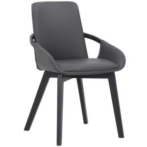 armen living greisen modern wood dining room chair, grey/charcoal