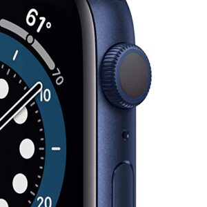 Apple Watch Series 6 (GPS, 44mm) - Blue Aluminum Case with Deep Navy Sport Band (Renewed)