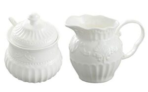 fuyu relief white ceramic creamer and sugar bowl set coffee serving set cream pitcher