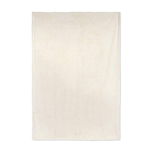 Eco Recycle Soft Royal Plush Oversized Throw Blanket, Made from 30% Recycled Fibers, 50"x70", Ivory