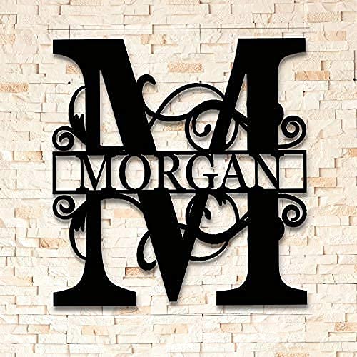 Split Letter Metal Monogram - Custom Last Name Sign - Split Letter- Personalized - Metal Family Name Sign - Door Hanger - Outdoor Metal Sign - Wedding Gift