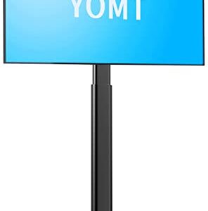 YOMT Universal Floor TV Stand with Mount Swivel and Height Adjustable TV Stand for Most 27 to 65 inch LCD LED OLED TVs,Space Saving No Drill Corner TV Stand Mount for Bedroom Living Room,Black