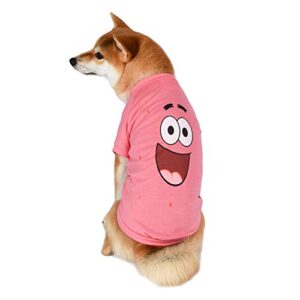 SpongeBob SquarePants for Pets Patrick Pink Shirt for Dogs & Green Bandana Combo- Size Small | Soft and Comfortable Spongebob Clothes for Dogs- Lightweight T Shirt & Dog Bandana