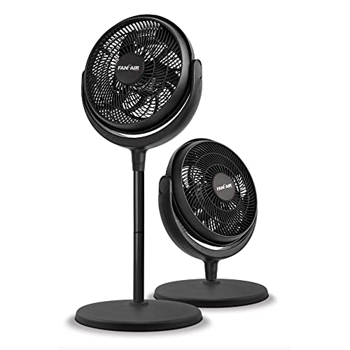 FanFair 2-in-1 Stand Fan & Floor Fan 12-inch High Velocity Fan Powerful Air Circulator 3 Speeds Portable Wind Machine Adjustable Tilt White Noise Quiet Operation, Safe for Bedroom,Home,Office