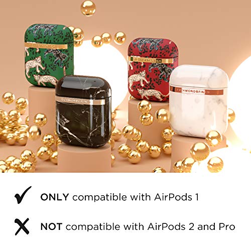 RICHMOND & FINCH Airpods Case, Green Leopard Full Protective Cover, Shockproof, Scratch Resistant, Wireless Charging Compatible Case for Airpods