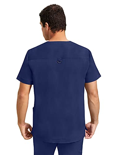 Healing Hands Mens Scrubs Top 3 Pocket Purple Label Jake 2331 V-Neck Scrub Tops for Men Navy L