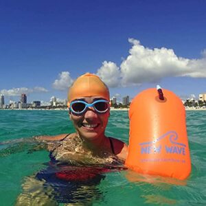 New Wave Swim Bubble and Swim Cap Bundle - Orange