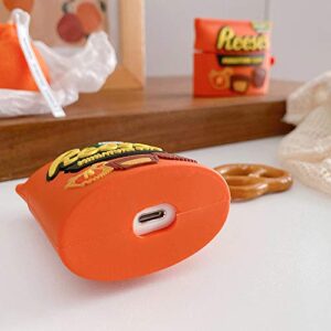 Cute Airpod Case, 3D Cartoon Funny Reeses Protection Case Covering The Skin, with Keychain for Airpods 1&2(Reeses)