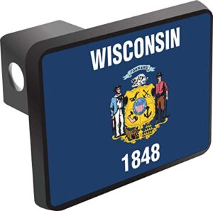 wisconsin state flag trailer hitch cover