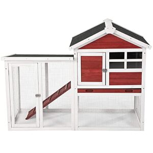 xinaier rabbit hutch rabbit cage indoor rabbit hutch with run outdoor large rabbit house,guinea pig house 48" x20.2" x37.05" (w x d x h)