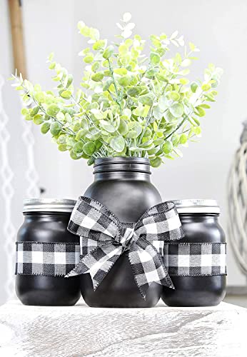 Darware Black Chalkboard Mason Jars (Quart Size, 2-Pack); Black-Coated Blackboard Surface Glass Jars for Arts and Crafts, Gifts, and Rustic Home Decor