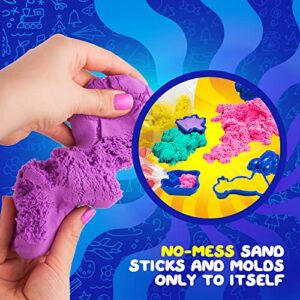 LITTLE CHUBBY ONE 8 Color Kids Play Sand Set - 5 Lbs of Sand - Toy Magic Sand Set - 10 Molds and Tray for Girls and Boys - Ideas for Children Activities Age 2 3 4 5 6 7 8 9 10