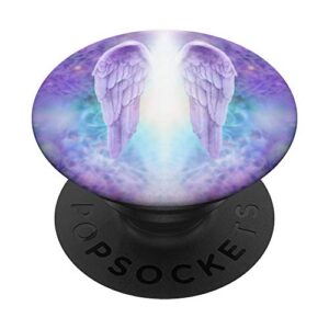 angel wings guardian - christian heaven cherub - mystic gate popsockets popgrip: swappable grip for phones & tablets