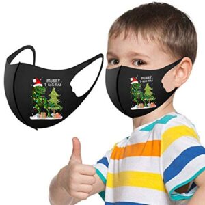 5Pcs Childrens Face_Mask Cute Cartoon Print Reusable Washable Breathable Adjustable Cotton Face Covering For Kids Boys Girl
