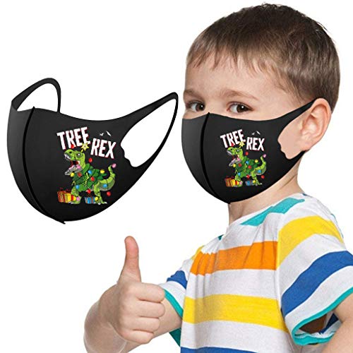 5Pcs Childrens Face_Mask Cute Cartoon Print Reusable Washable Breathable Adjustable Cotton Face Covering For Kids Boys Girl