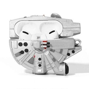 varwaneo earphone case for airpods pro case spacecraft millennium falcon headphone case for apple air pods 2 earpods protective cover (for airpods pro)