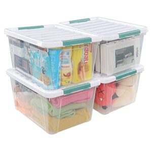 zerdyne 35 l clear large storage box, plastic storage bins, set of 4