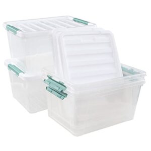 Zerdyne 35 L Clear Large Storage Box, Plastic Storage Bins, Set of 4
