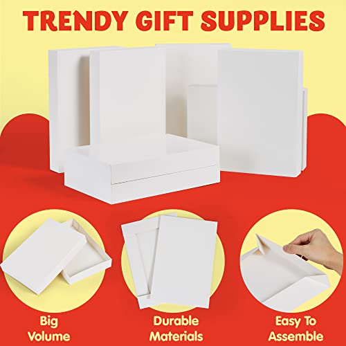 JOYIN 18 PCS 14.25" x 9.5" x 2" Large White Gift Boxes, Shirt, Sweaters, Robes Box with 18 PCS Gift Tag Stickers for Christmas, Holidays, Father’s Day, Birthday