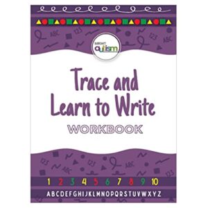 bright autism trace and learn to write workbook, trace line, shapes, numbers and letters workbook for kids, preschool workbook, pre-writing, pre-reading