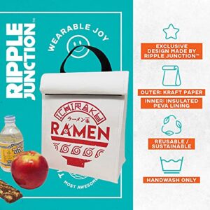 Ripple Junction Naruto Shippuden Ichiraku Ramen Bowl White Roll-Top Reusable Anime Lunch Bag