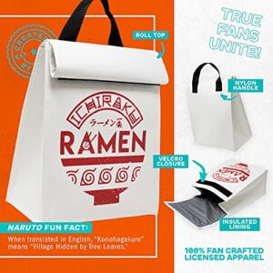 Ripple Junction Naruto Shippuden Ichiraku Ramen Bowl White Roll-Top Reusable Anime Lunch Bag