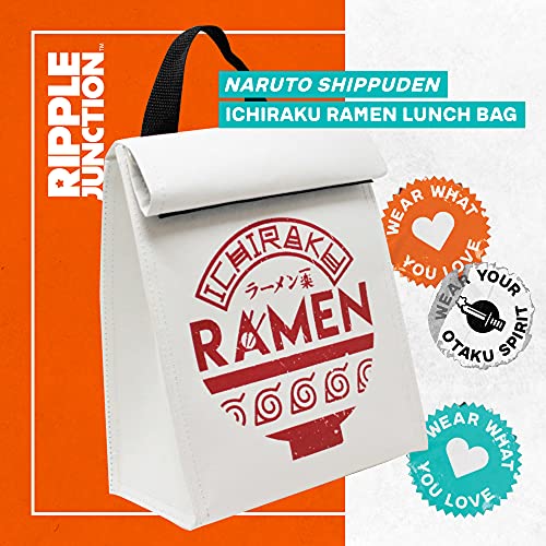 Ripple Junction Naruto Shippuden Ichiraku Ramen Bowl White Roll-Top Reusable Anime Lunch Bag