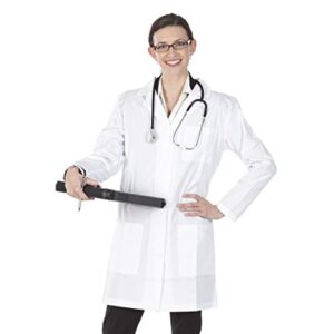 TALVANIA Lab Coat Women White Long Sleeve Uniform Lab Coats Cotton Laboratory Doctor Nurse Coat (Small)