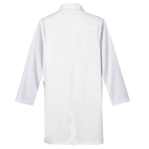 TALVANIA Lab Coat Women White Long Sleeve Uniform Lab Coats Cotton Laboratory Doctor Nurse Coat (Small)