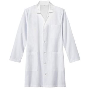 TALVANIA Lab Coat Women White Long Sleeve Uniform Lab Coats Cotton Laboratory Doctor Nurse Coat (Small)