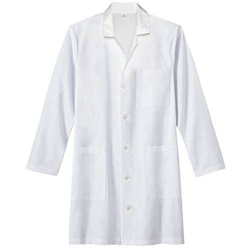 TALVANIA Lab Coat Women White Long Sleeve Uniform Lab Coats Cotton Laboratory Doctor Nurse Coat (Small)