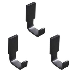 flybath coat hook brass robe towel hooks contemporary style matte black finish wall mounted - 3 pack