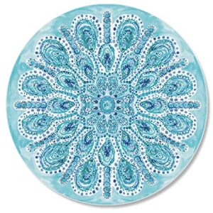 counterart ocean fantasy 4mm heat tolerant round tempered glass cutting board 16" round manufactured in the usa food preparation board, cake plate, pizza stand