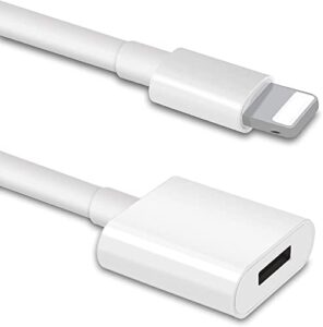 desoficon iphone charger extension cable compatible with iphone/ipad, extender dock cable for male to female cable extension adapter pass video, data, audio(6.6ft/2m white)