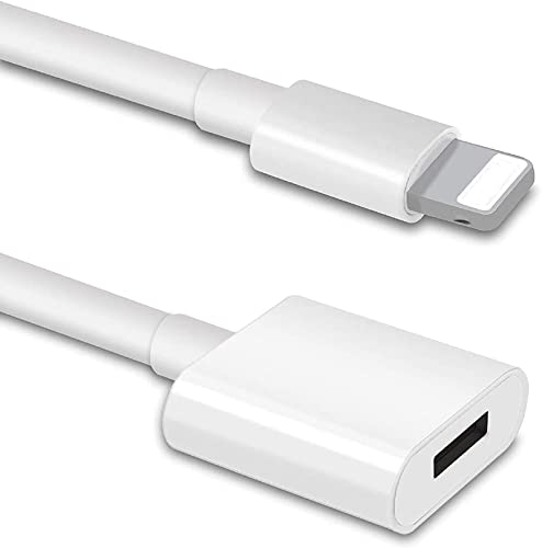 DESOFICON iPhone Charger Extension Cable Compatible with iPhone/iPad, Extender Dock Cable for Male to Female Cable Extension Adapter Pass Video, Data, Audio(6.6FT/2M White)